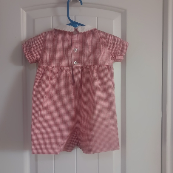 VIVE LA-FETE Dump Trucks Button Back Button Crotch 6 mo Check Onesie - Picture 3 of 6